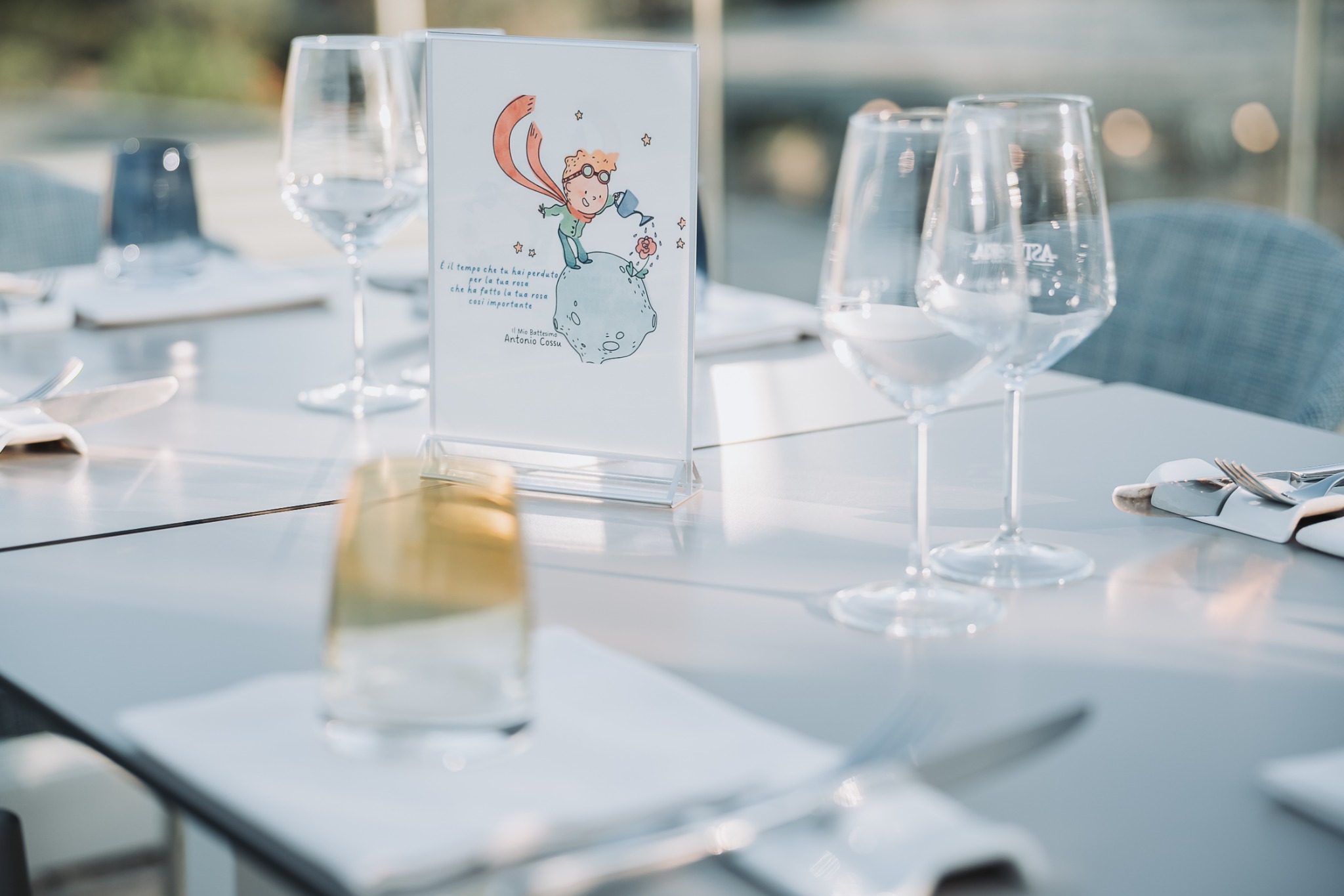 Un dettaglio della mise en place
