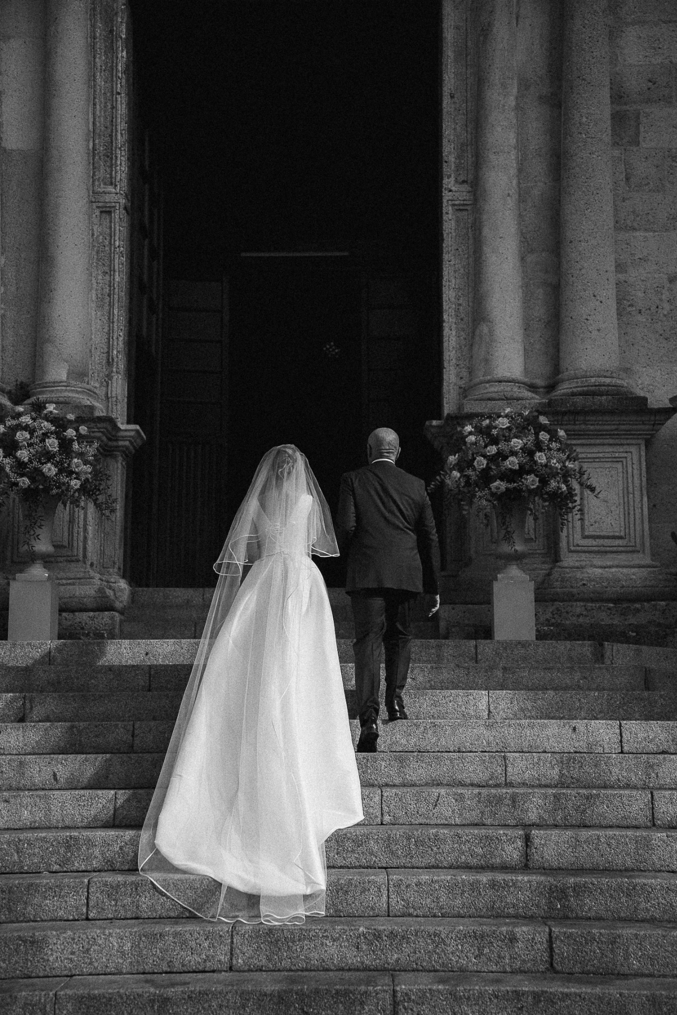 L’arrivo alla cerimonia